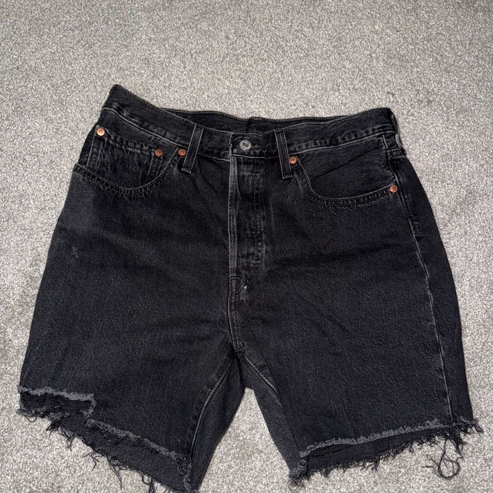 Levi's Charcoal Denim Cutoff Shorts
